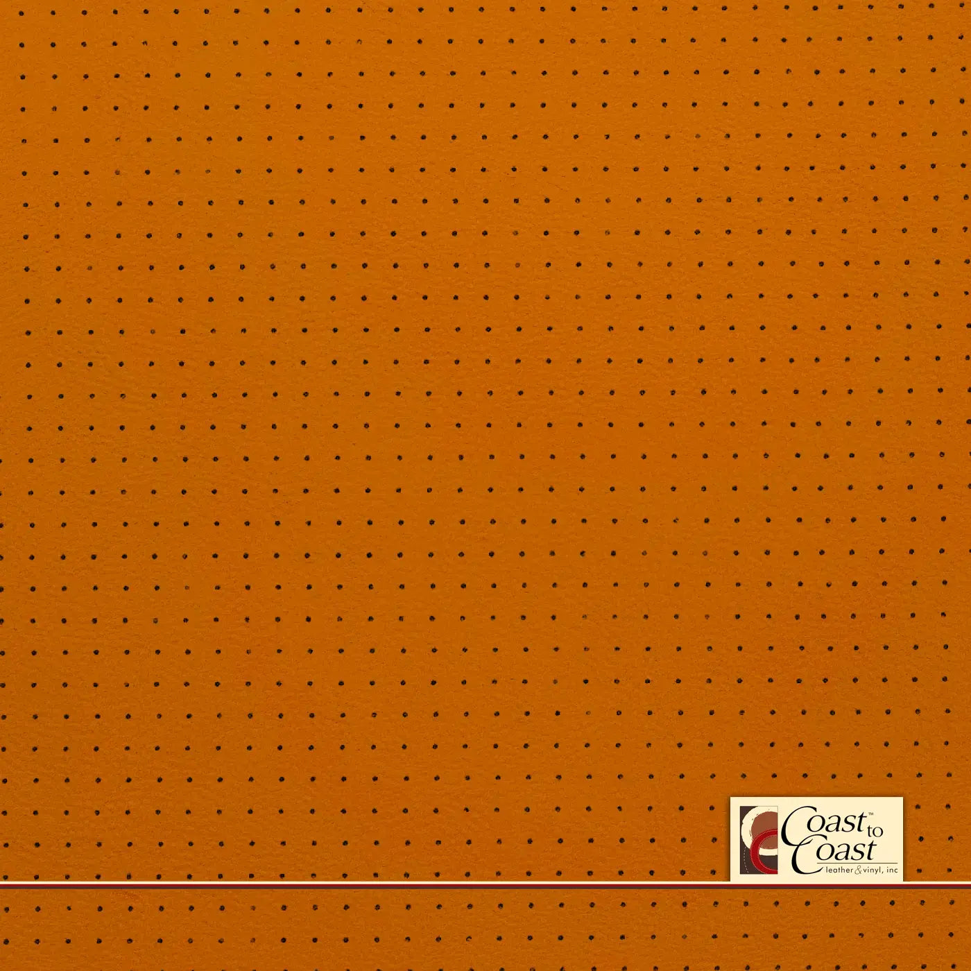McLaren Amber Orange Full Hide / Small Squared Perf (1/4In) Leather