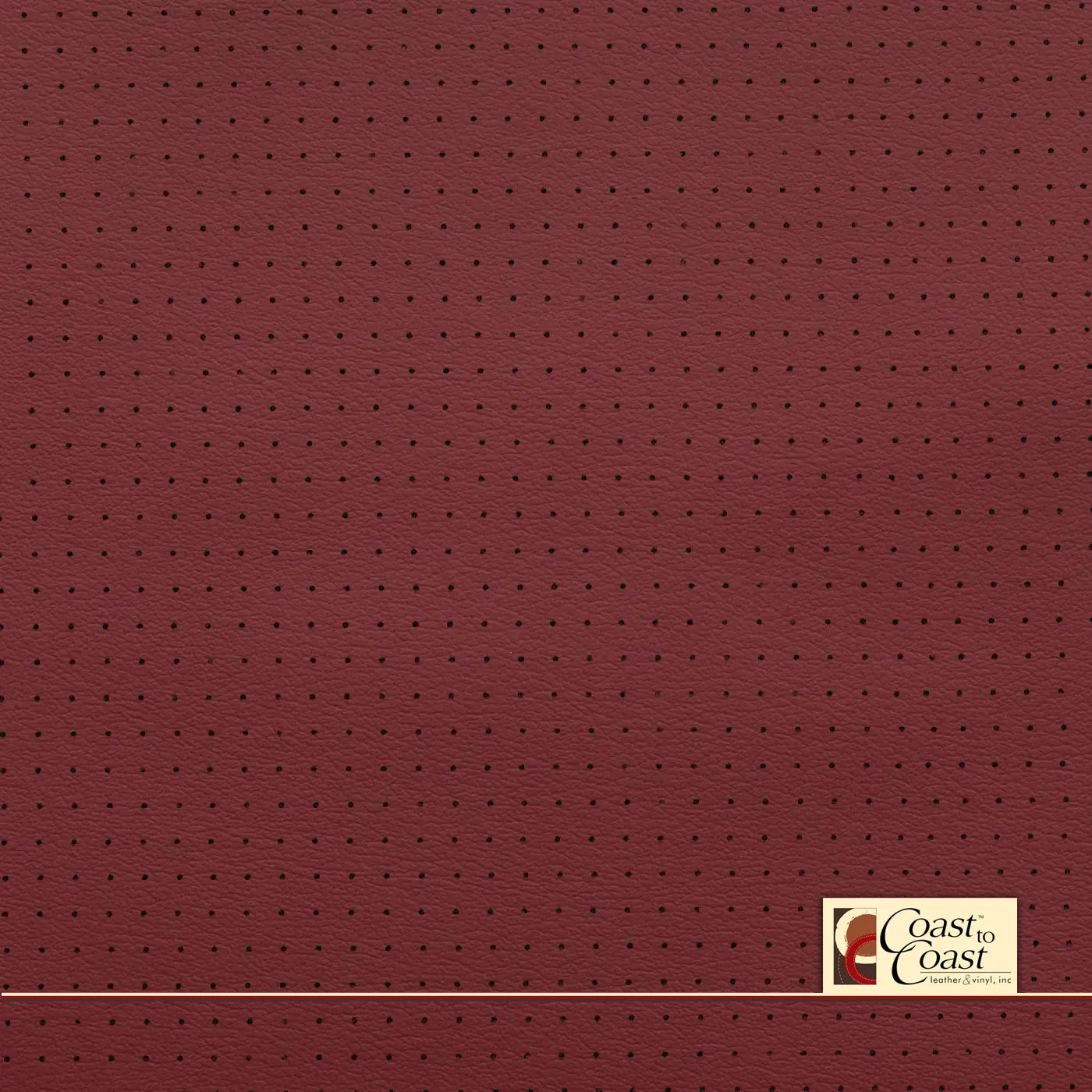 Porsche Garnet Red Full Hide / Small Squared Perf (1/4In) Leather